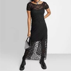 Wild Fable whimsigoth Sheer Lace Maxi Dress Medium Goth Grunge Emo Whimsigoth